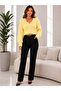 Women's V-Neck Fuzzy Knitted Crop Sweater-Long Sleeve Soft Textured - 7