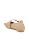 Beige Knitted Breathable Pointed Toe Banded Women's Ballerinas 855214 Z - 4