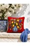 R'Eyla Rosso Amalfi Set of 4 Decorative Throw Pillow Covers – 45X45 cm – Lemon Patterned Mediterranean Collection - 6