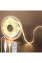 شريط إضاءة LED بتقنية COB يعمل بـ USB 5 فولت مع جهاز تحكم عن بعد قابل للتعتيم، 6.56 قدم/2 متر، أبيض بارد 6500 كلفن، 320 مصباح LED/متر، عرض 8 مم