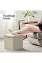 Ottoman Storage Stool,Foldable Storage Ottoman Box,Padded Seat for Dorm Living Room,Versatile - 4