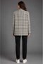 Women's Plaid Patterned Double-Breasted Blazer Jacket - Black and White Tweed Jacket - 6