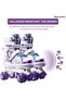 Double Row Roller Skates, Size Adjustable Beginner Rollerskates with PU Flashing Wheels, In - 5