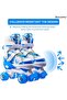 Double Row Roller Skates, Size Adjustable Beginner Rollerskates with PU Flashing Wheels, In - 5