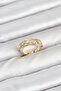 Brass Gold Color Zircon Stone Women's Ring