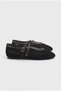 039-291 Comfortable and Stylish Women's Ballerinas with Mesh Tulle, Sequin Accessories, Buckle Detail and Baretli - 2