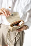 Beige Adjustable Knot Detail Strap Women's Crossbody Bag - 4