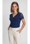Women's Short Sleeve V-Neck Blouse, Pack of Lace Viscose - 2