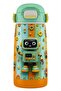 420 ml Boy's Green Robot Printed School Water Bottle/Thermos - 60016 - Cute Robots