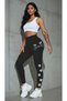 Women's Black High Waist Cat Face and Paw Printed Sports Leggings - 4