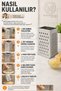 4-Surface Square Box Grater Vegetable Cheese Slicer Grinder Kitchen Grater 18/10 Stainless Steel 723474 - 2
