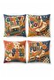 Retro Cassette and Skate Patterned 4-Piece Throw Pillow Cover Set - 3