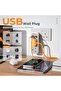 محول بقابس مزدوج للمملكة العربية السعودية مع 3 منافذ USB، مع موصل تمديد متعدد الاتجاهات بمخرجين، مقب - 3