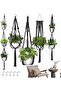 Plant Hanger Set 5 Pieces Boho Macrame | Different Sizes Plant Pot Holders for Ceiling Wall Hook She - 5