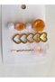 Set of 3 Clasps Orange Color Metal Heart and Butterfly Clasps