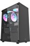 DK100 M-ATX/ATX Gaming PC Case, 120mm Fans,Tempered Glass,7 Expansion Slots, 2 SSD, Black