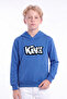 Boy's Printed Kangaroo Pocket Long Sleeve Hooded Sweatshirt - 4