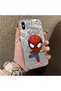 iPhone XS Compatible Spider Man Patterned Silicone Edge Hard Back Case Couple Phone Case - 3
