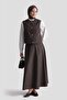 Denim Effect Suit Brown - 2