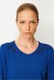 Women's V-Neck Shoulder Beaded Embroidered Sweater 25090 - Cobalt Blue - 2