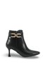 Elara Alba Women's Pointed Toe Heeled Boots 0012507 Black Skin - 7
