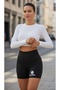 Women's Black High Waist Volleyball Ball and "Volleyball" Printed Sports Shorts / Biker Shorts - 3