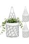 Plant Macrame Hanger 3 Pieces Breathable Woven Storage Basket | Boho Rope Plant Hanger for Kitchen B - 6