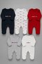 I Love Mom & Dad 5-Piece Baby Romper Set – Long Sleeves with Footed Snap Fasteners - 0/3 Months (100% Cotton Fabric) - 2