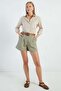 Pleated Belt Detailed Shorts - 2