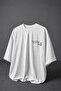 Men's White Heavy Embossed Print Oversize Tshirt - 5