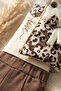 Girl's Leopard Patterned Inflatable Vest 3-Piece Combination Set - Ecru & Coffee Shades - Stylish with Bow Detail - 5