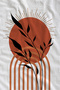 White Terracotta Leaf and Arch Patterned 70X150 Beach Towel - Cotton Bath Towel