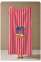 Red Striped Retro Canister Motif 70X150 Beach Towel - Digital Printed Fade-Resistant Bath Towel - 4