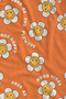 Orange Background Smiling Flower Patterned 70X150 Beach Towel - Digital Printed Fade-Resistant Bath Towel