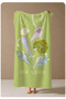 Green Sea Lover Sea Shell and Fish Patterned 70X150 Beach Towel - Digital Printed Fade-Resistant Bath Towel - 4