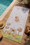 White Cute Forest Animals Patterned 70X150 Beach Towel - Digital Printed Bath Towel - 3