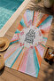 Pastel Rays Positive Message Patterned 70X150 Beach Towel - Digital Printed Fade-Resistant Bath Towel - 3