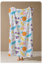 White Background with Colorful Summer and Beach Icons Patterned 70X150 Beach Towel - Cotton Bath Towel - 4