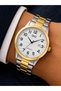 Men's Wristwatch Silver-Gold Color Calendar Casual and Classic Style Japanese Machine with Gift Box