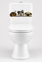 Toilet Sticker Three Cute Dogs Confused, Teasing, and Grumpy Fun Bathroom Sticker Set - 5