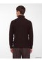 Ozmarka New Season Brown Stand Collar Men's Knitwear Sweater - 4