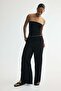 Viscose-blend drawstring trousers