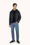 Men's Cotton Regular Fit Quilted Hooded Zippered Black Jacket - 2