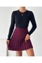 Women's High Waist Pleated Women's Knitwear Mini Skirt Standard Sml Compatible Length 50 cm - 6