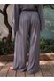 Özmarka New Season Anthracite Wide Leg Women's Trousers with Elastic Waist - 3