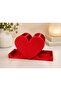 Heart Design Makeup Organizer Red 3 Compartment Desktop Organizer 22X9 cm - 3