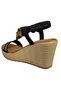 25Y155-3 36/41 Women's Wedge Sole Stone Sandals - 6