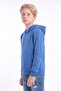 Boy's Basic Plain Hooded Sweatshirt with Kangaroo Pocket - 2