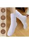 3 pairs of women's Pilates socks/yoga socks, non-slip design, suitable for ballet bar training, long, wrinkled slipper hospital use. - 3
