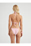 Blossom Floral Embroidered Terry Triangle Bikini Set Pink - 3